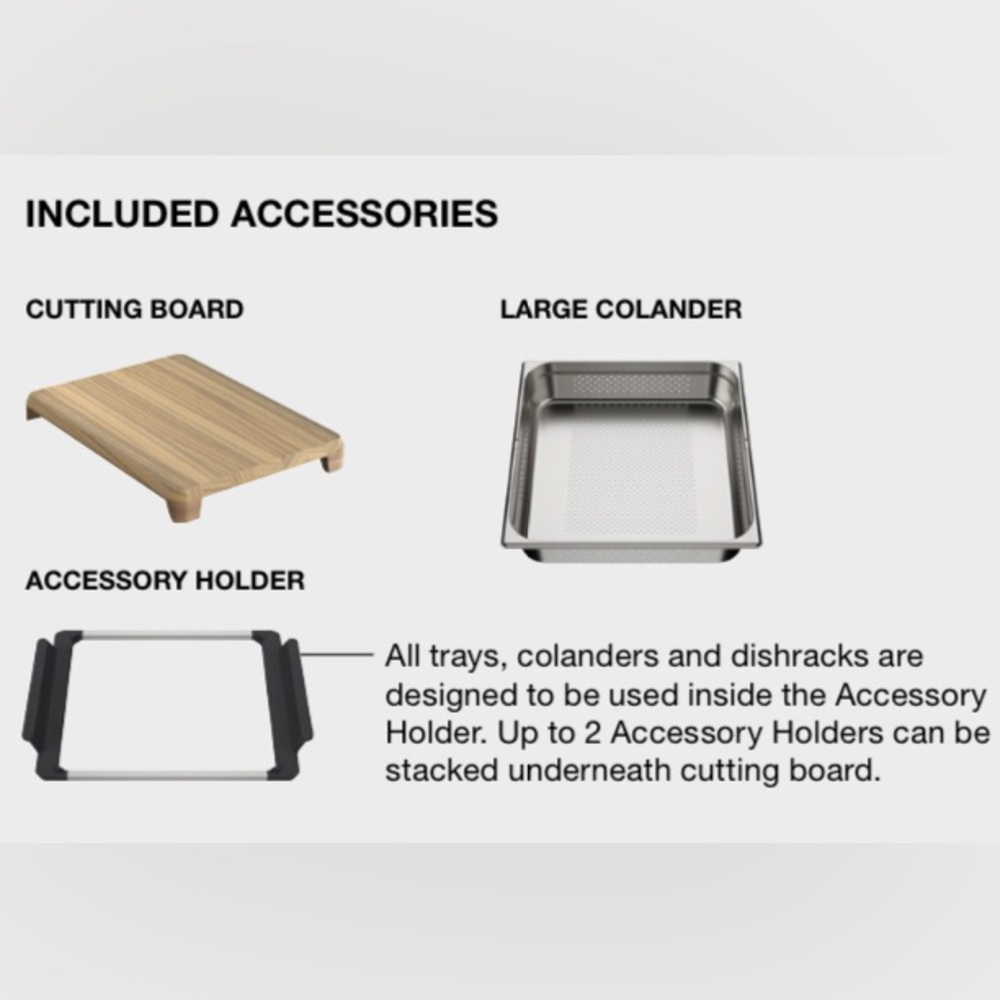 BLANCO INTEOS 209696 Workstation Kit- Cutting Board, Colander & Accessory Holder